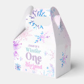 Winter Onederland Snowflakes Girl Snow Birthday Bedankdoosjes (Achterkant)