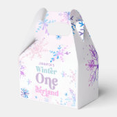 Winter Onederland Snowflakes Girl Snow Birthday Bedankdoosjes (Voorkant Zijde)