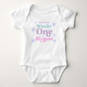 Winter Onederland Snowflakes Girl Snow Birthday Romper (Voorkant)