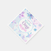 Winter Onederland Snowflakes Girl Snow Birthday Servet (Hoek)