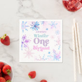 Winter Onederland Snowflakes Girl Snow Birthday Servet (Insitu)