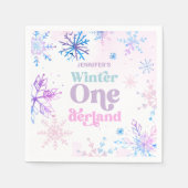 Winter Onederland Snowflakes Girl Snow Birthday Servet (Voorkant)