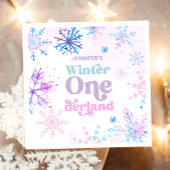 Winter Onederland Snowflakes Girl Snow Birthday Servet