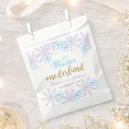 Winter Onederland Snowflakes Vakantie Verjaardag Bedankzakje (Geknipt)