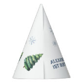 Winter Onederland Snowman 1st Birthday Feesthoedjes (Achterkant)