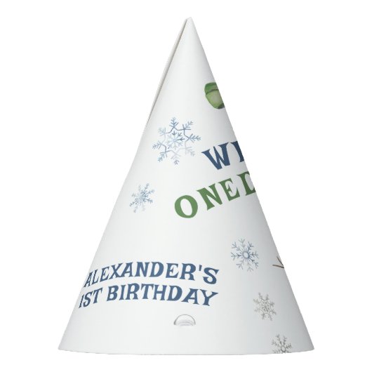 Winter Onederland Snowman 1st Birthday Feesthoedjes (Links)