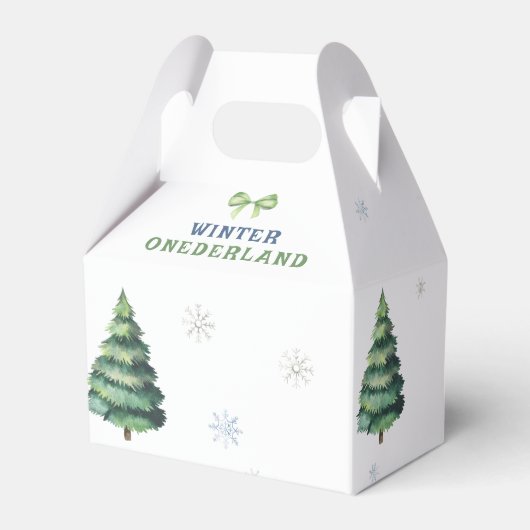 Winter Onederland Snowman 1ste verjaardag Bedankdoosjes (Achterkant)