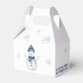 Winter Onederland Snowman 1ste verjaardag Bedankdoosjes (Voorkant Zijde)