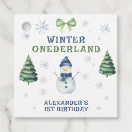Winter Onederland Snowman 1ste verjaardag Bedankjes Labels