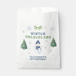 Winter Onederland Snowman 1ste verjaardag Bedankzakje