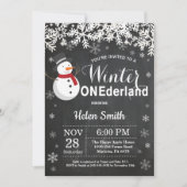 Winter Onederland Snowman 1ste verjaardag Kaart (Voorkant)