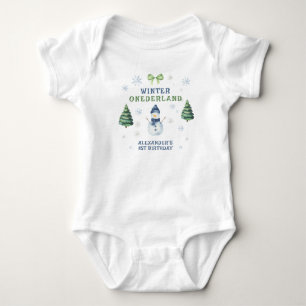 Winter Onederland Snowman 1ste verjaardag Romper