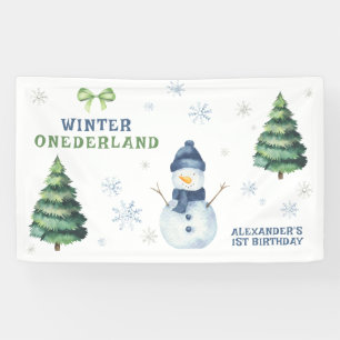 Winter Onederland Snowman 1ste verjaardag Spandoek