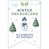 Winter Onederland Snowman 1ste verjaardag Vlaggetjes (Eerste vlag)