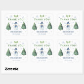 Winter Onederland Snowman Birthday Thank You Vierkante Sticker (Vel)
