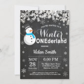 Winter Onederland Snowman Boy 1e verjaardag Kaart (Voorkant)