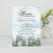 Winter Onederland snowy baby eerste verjaardag Kaart (Staand voorkant)