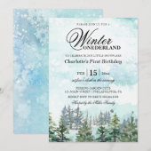 Winter Onederland snowy baby eerste verjaardag Kaart (Voorkant / Achterkant)