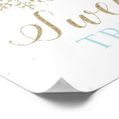 Winter Onederland Sweet TreSign Blue Snowflake Poster (Hoek)