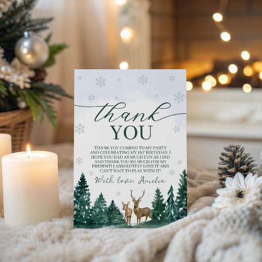 Winter ONEderland Thank You Card Kaart