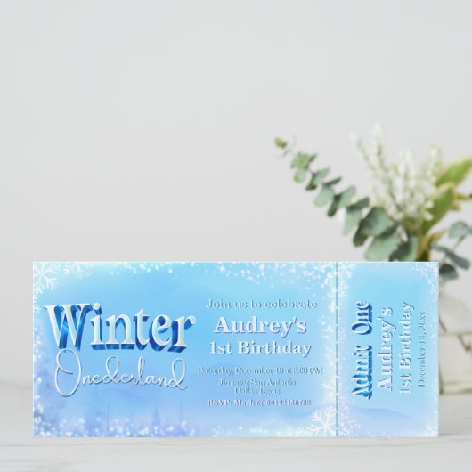 Winter Onederland Ticket Kaart (Staand voorkant)