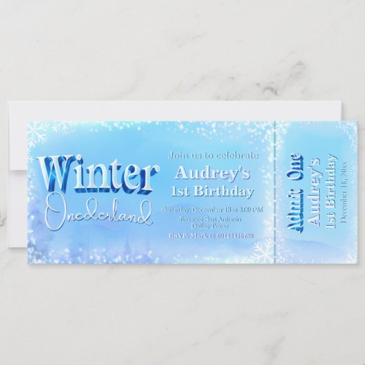 Winter Onederland Ticket Kaart (Voorkant)