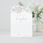 Winter Onederland Tijd Capsule note card blauw Informatiekaartje (Staand voorkant)