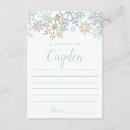 Winter Onederland Tijd Capsule note card blauw Informatiekaartje