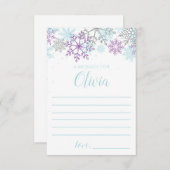 Winter Onederland Tijd Capsule note card paars Informatiekaartje (Voorkant / Achterkant)