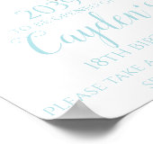 Winter ONEderland Tijdcapsule Bord Blauw Zilver Poster (Hoek)
