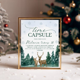 Winter ONEderland Tijdcapsule Bord Reclamebord Met Voetstuk