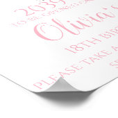 Winter ONEderland Tijdcapsule Bord Roze Zilver Poster (Hoek)