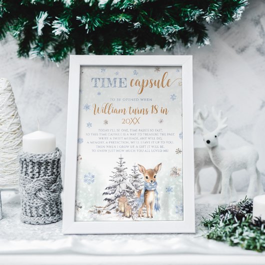 Winter ONEderland Tijdcapsule Schattige Herten Poster