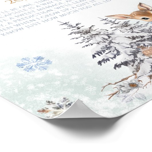 Winter ONEderland Tijdcapsule Schattige Herten Poster (Hoek)