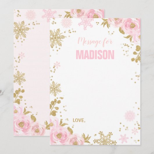 Winter ONEderland Time Capsule Note Card Guestbook Notitiekaartje (Voorkant / Achterkant)