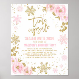 Winter ONEderland Time Capsule Pink and Gold Poster