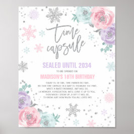 Winter ONEderland Time Capsule Pink and Silver Poster