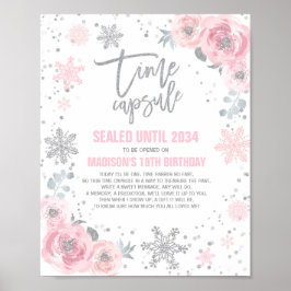 Winter ONEderland Time Capsule Pink and Silver Poster