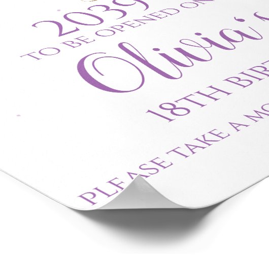 Winter ONEderland Time Capsule Sign Paars Gold Poster (Hoek)