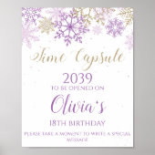 Winter ONEderland Time Capsule Sign Paars Gold Poster (Voorkant)