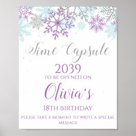 Winter ONEderland Time Capsule Sign Paars Silver Poster
