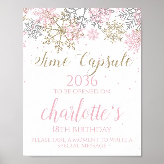 Winter ONEderland Time Capsule Sign Poster (Voorkant)