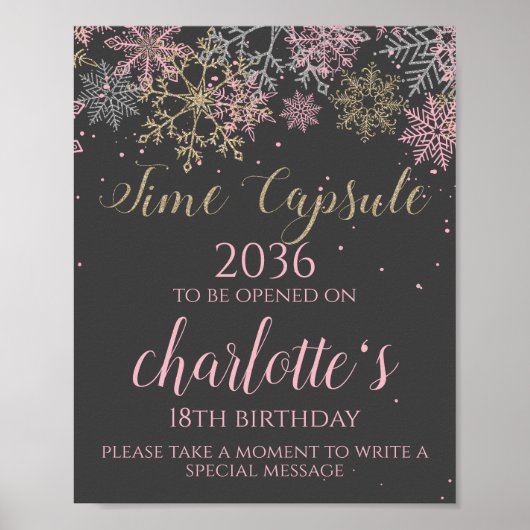 Winter ONEderland Time Capsule Sign Poster (Voorkant)