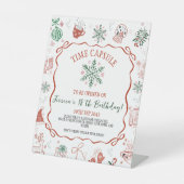Winter ONEderland Time Capsule Sign Reclamebord Met Voetstuk (Voorkant)