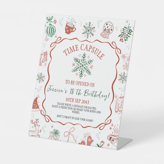 Winter ONEderland Time Capsule Sign Reclamebord Met Voetstuk (Voorkant)