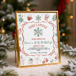 Winter ONEderland Time Capsule Sign Reclamebord Met Voetstuk