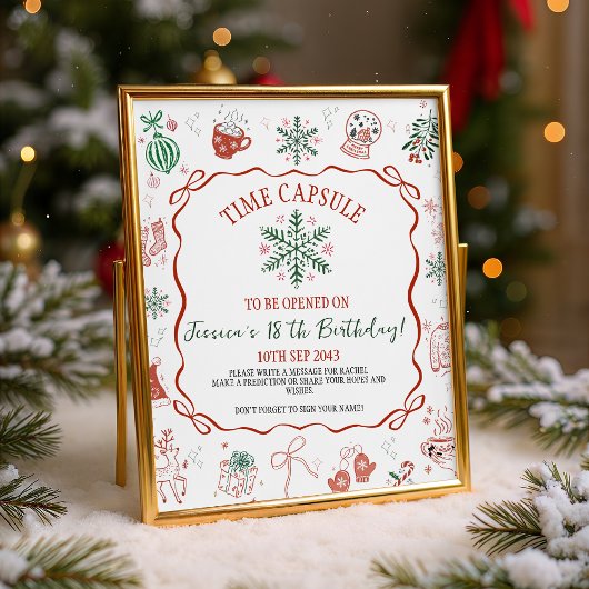 Winter ONEderland Time Capsule Sign Reclamebord Met Voetstuk