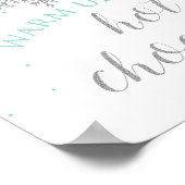 Winter Onederland Turquoise + Zilveren Warme Choco Poster (Hoek)
