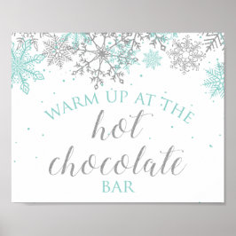 Winter Onederland Turquoise + Zilveren Warme Choco Poster