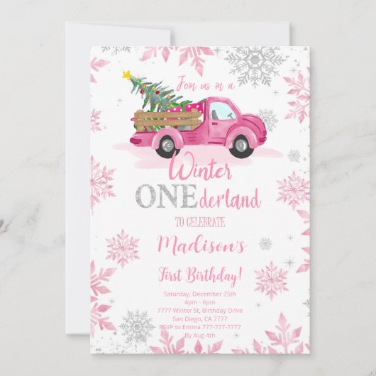 Winter ONEderland Uitnodiging (Voorkant)